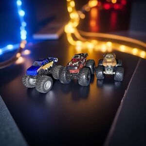 Hot Wheels Monster Jam Instigator WWE Finn, & Meents Monster Trucks 1:54 A26